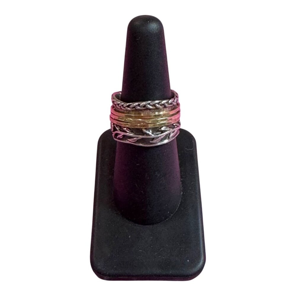 PAZ Israel Pz Modernist Citrine Spinner Sterling Silver Ring Size 7.5 Citrine